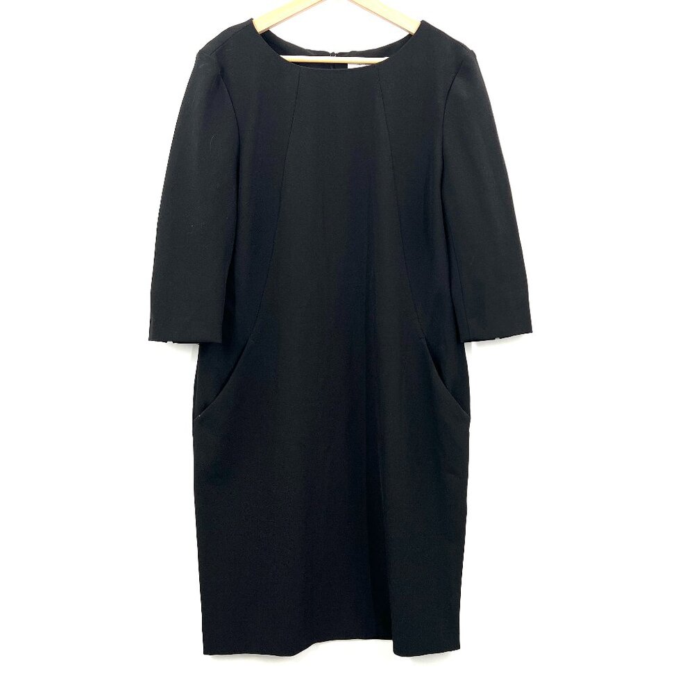 MM. Lafleur shift 3/4 sleeve black career work office business dress classic 14